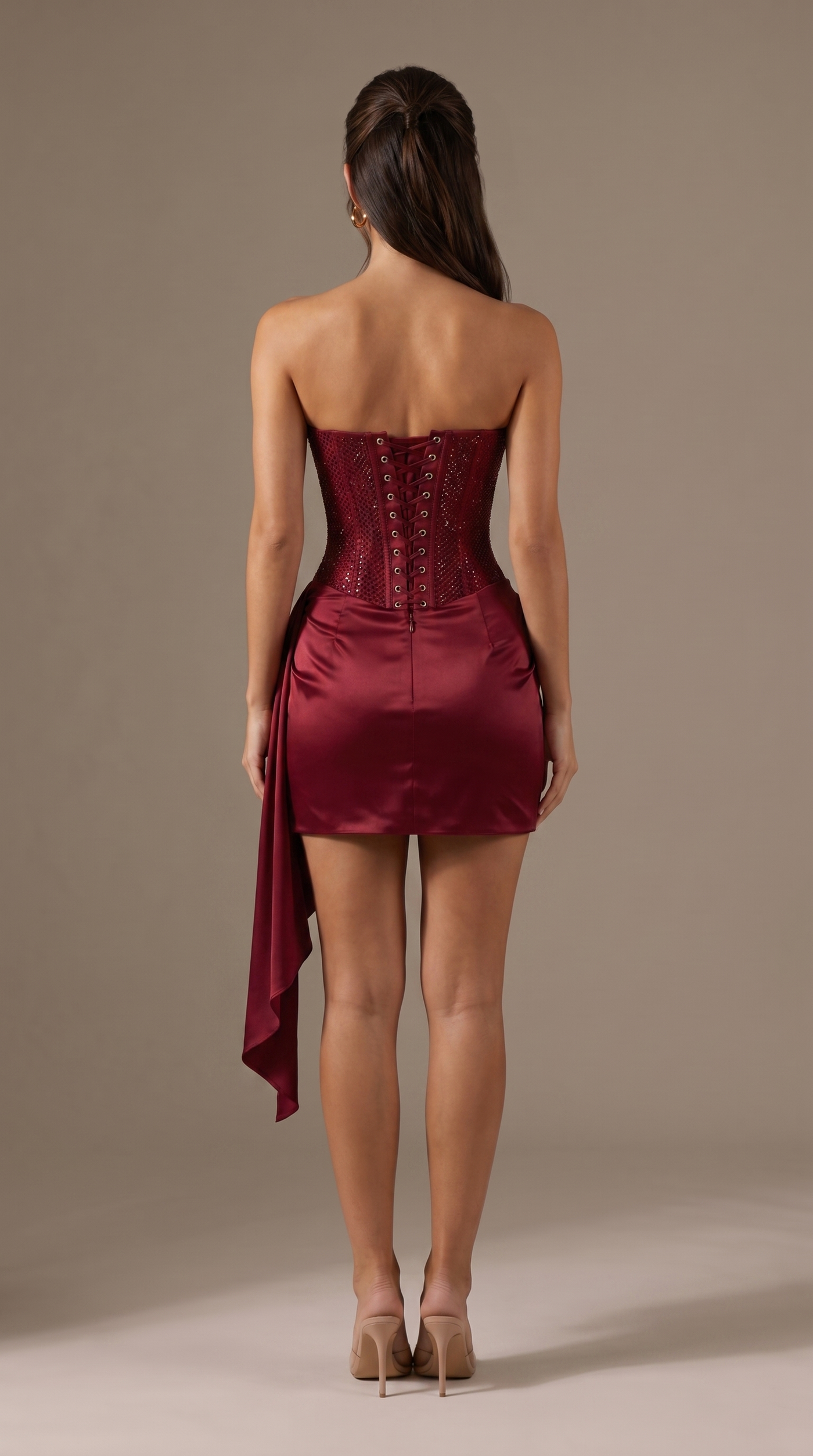 Rossella raso burgundy - retro