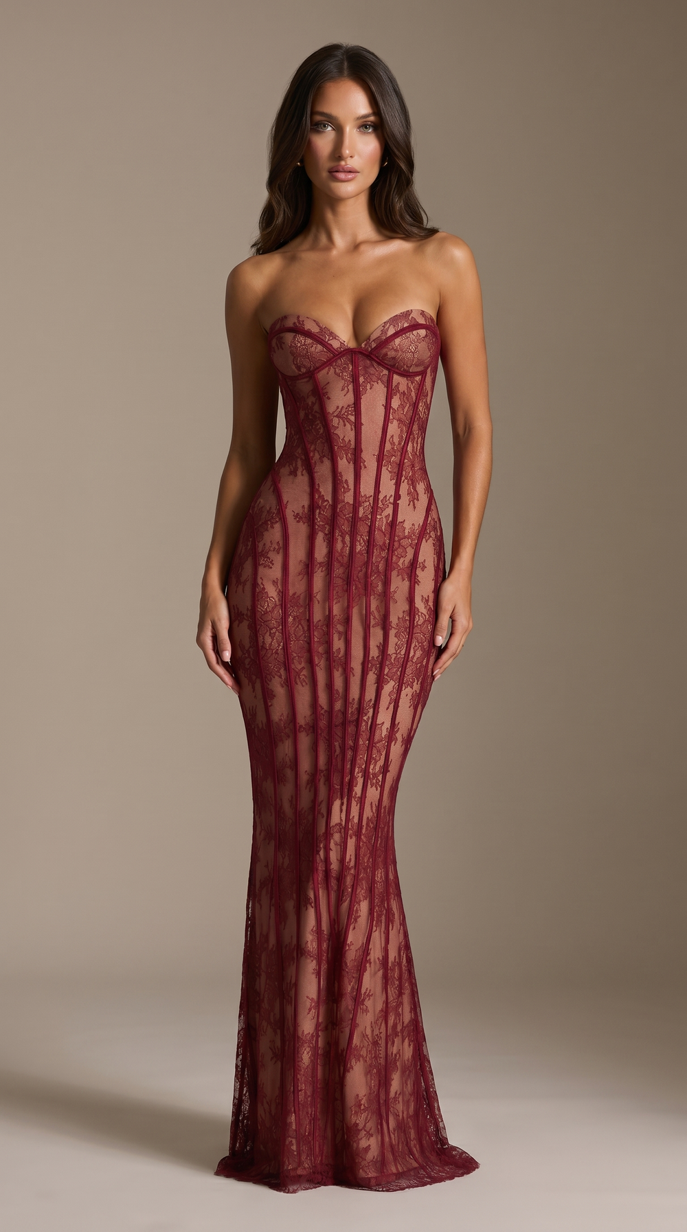 Vivienne | Abito Lungo in Pizzo con Corsetto